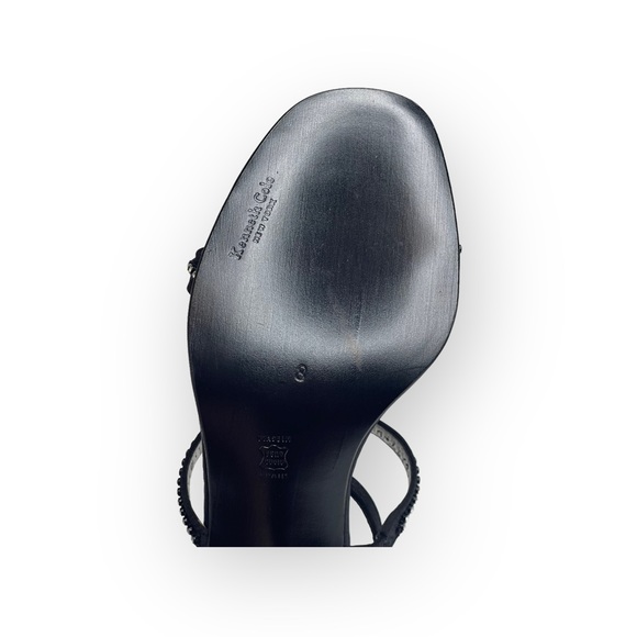 new Kenneth Cole ✰ Evening Star Rhinestone Embellished Sandal ✰ Black Satin ✰ 8M - Picture 11 of 16